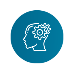 Icon zu Machine Learning analysiert Daten – KI in der Logistik