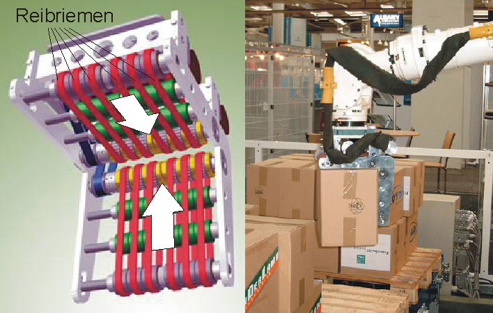 Traction Gripper mit zwei Riemenförder-Einheiten