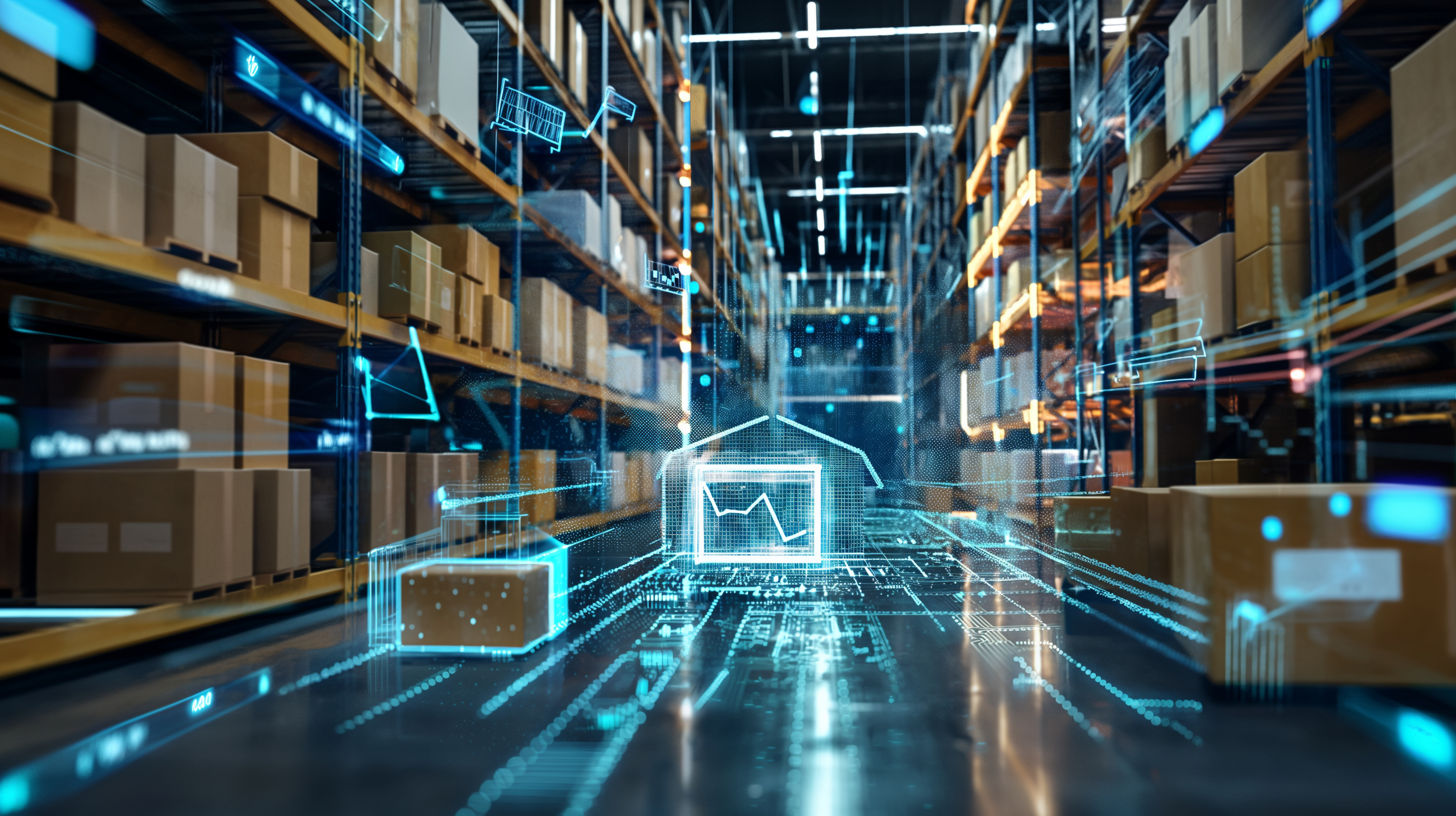 Das Bild zeigt ein modernes Lager mit fortschrittlicher Technologie und automatisierten Systemen. Es symbolisiert die Umsetzung des Lieferkettengesetzes, das auf Transparenz und Verantwortung in der Logistik und den globalen Lieferketten setzt.