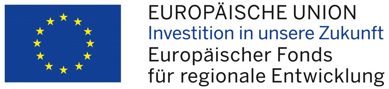 Logo: Europäische Union. Investition in unsere Zukunft. Europäischer Fonds für regionale Entwicklung.