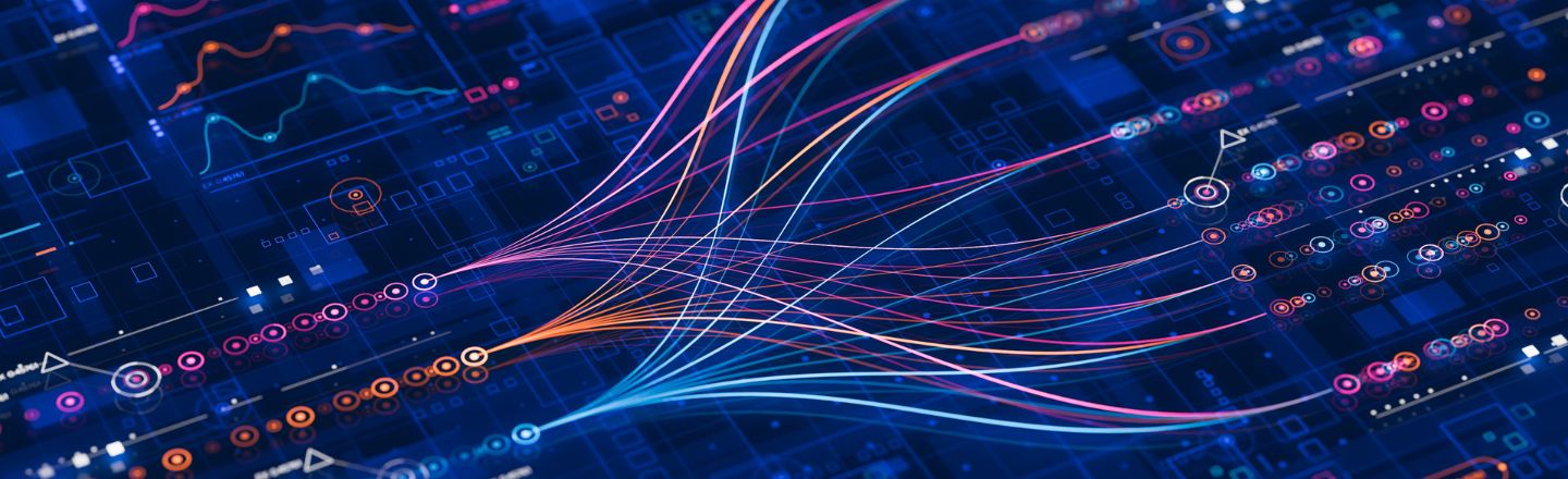Big Data Technologie Datenwissenschaft Analyse künstliche Intelligenz generative AI tiefes Lernen maschinelles Lernen Algorithmus Neuronales Flussnetzwerk Analytik Innovation abstrakt futuristisch. 3d Rendering.