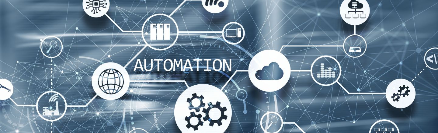 Symbolbild für Automatisierung in Blau. 