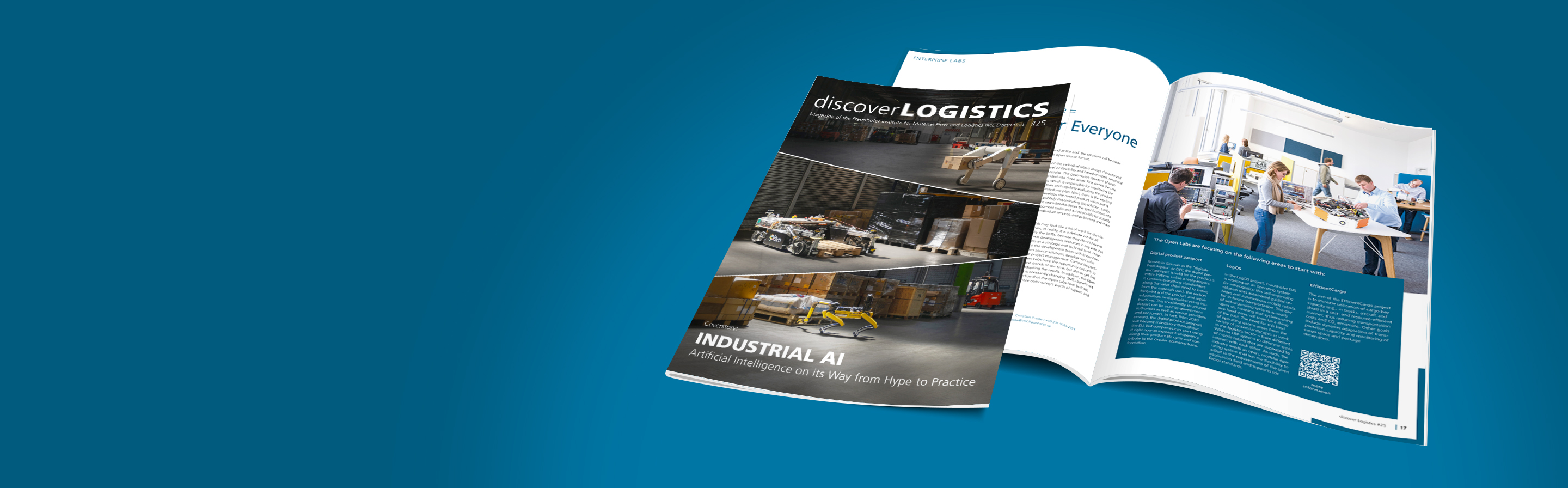 discover logistics magazine with blue background